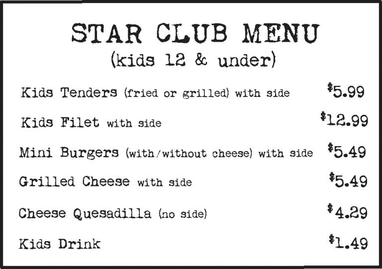 Kids Menu - Drake's Come Play
