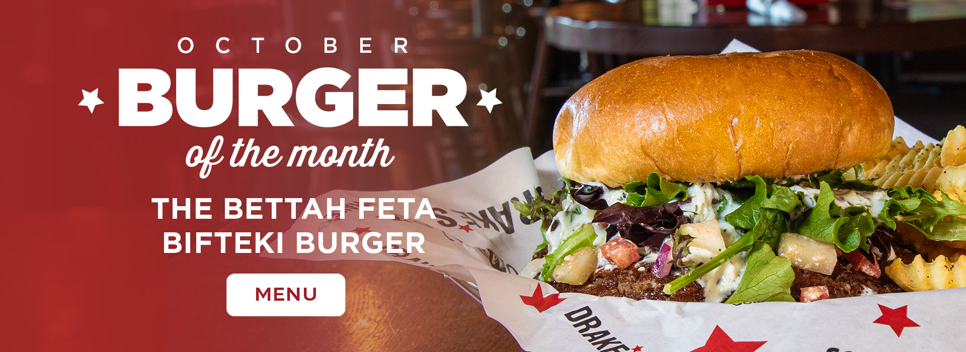 Click or tap here to see our burger of the month special, the chorizo mini burgers