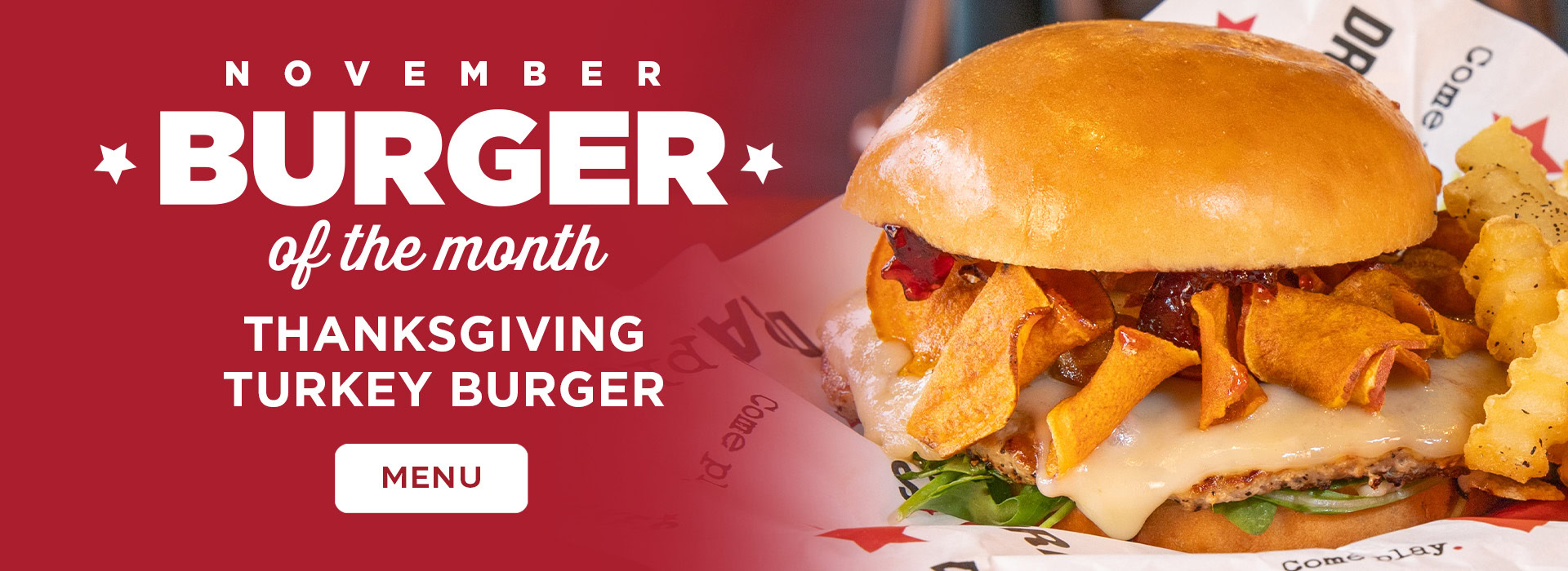 Click or tap here to see our burger of the month special!