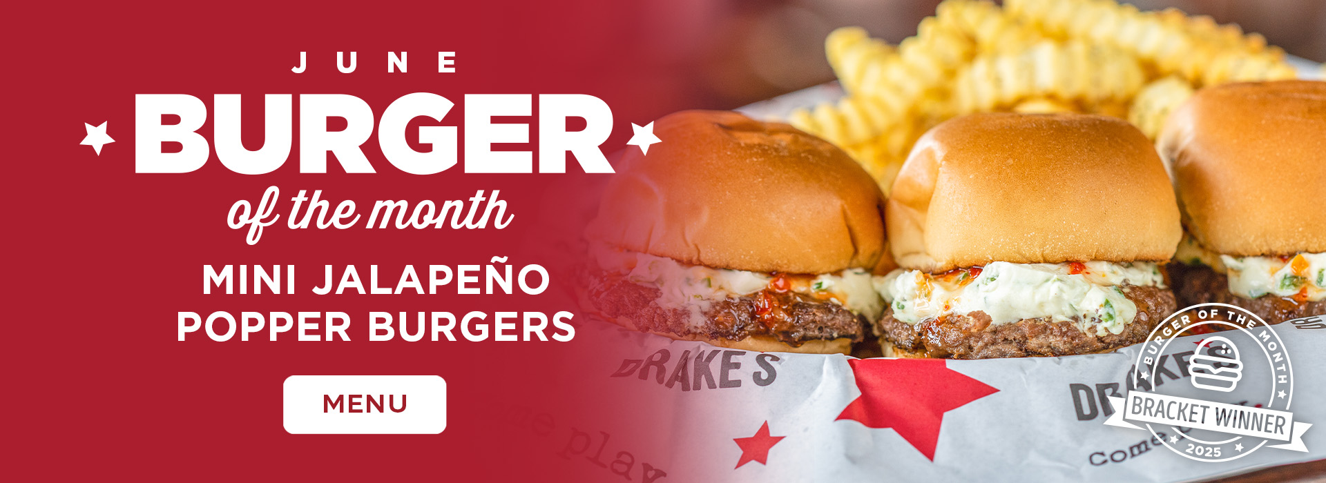 Click or tap here to see our burger of the month special!