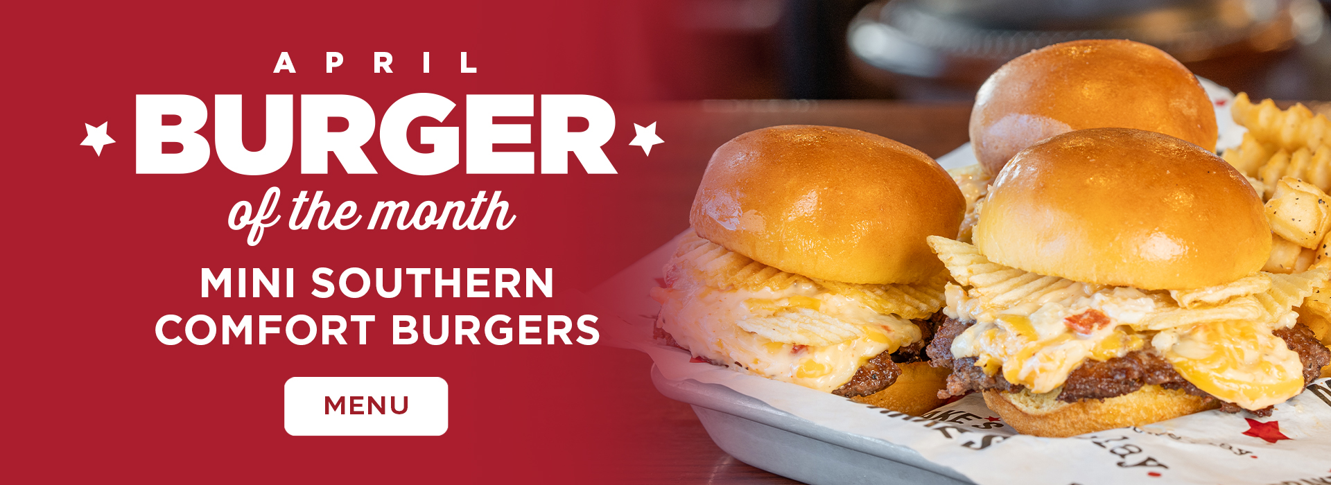 Click or tap here to see our burger of the month special!